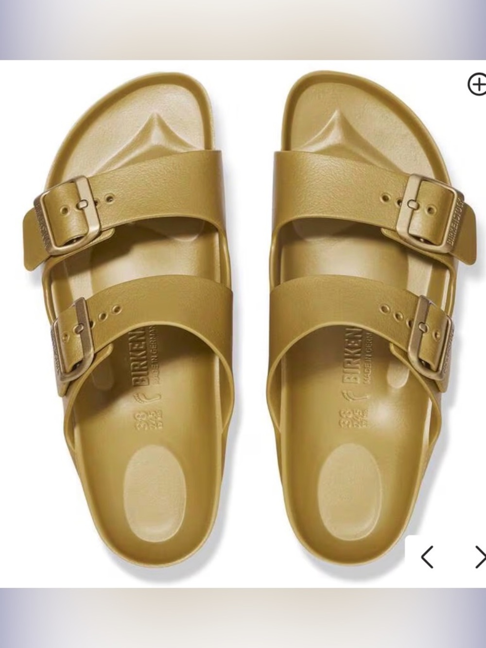Birkenstock Eva Arizona Essentials Gold - Size 40 Width- Medium/Narrow